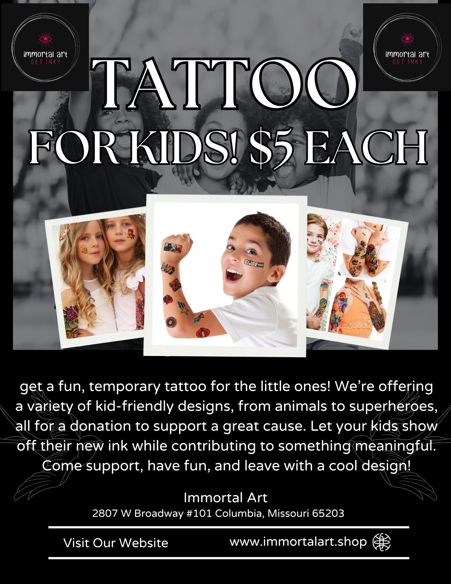 Kids Temporary Tattoo Application (EVENT)